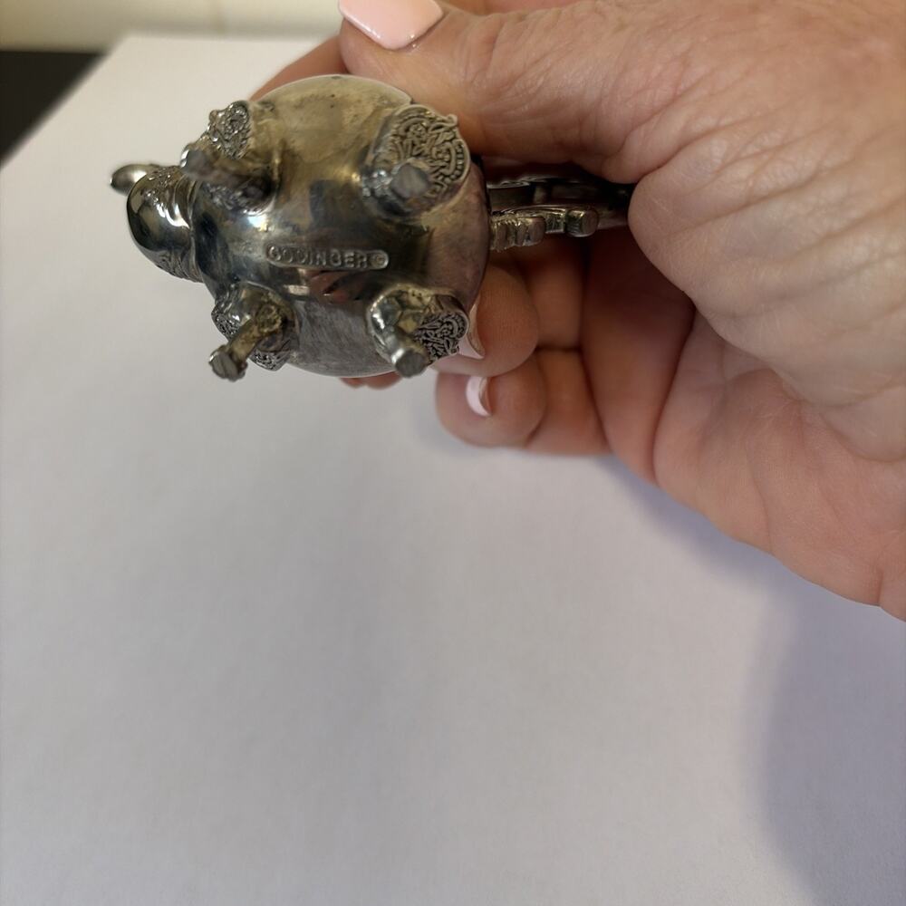 Vintage Godinger Miniature Tea Pot Silver Gallery Plated Salt & Pepper Shakers - Picture 8 of 10